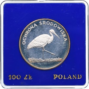 PRL, 100 złotych 1982 Ochrona Środowiska - Bocian