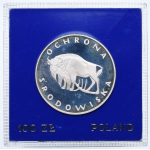 PRL, 100 złotych 1977 Ochrona Środowiska - Żubr