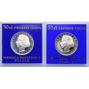 PRL, zestaw 50 złotych 1972, 1974 Fryderyk Chopin (2szt.)