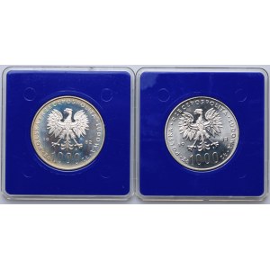 PRL, zestaw 1000 złotych 1982, 1983 Jan Paweł II (2szt.)