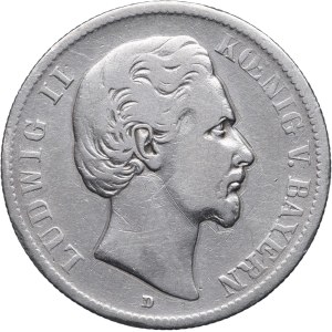 Niemcy, Bawaria, Ludwig II, 2 marki 1876 D, Monachium