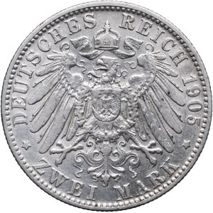 Niemcy, Bawaria, Otto, 2 marki 1905 D, Monachium