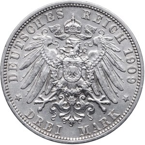 Germany, Prussia, Wilhelm II, 3 marks, 1909 A, Berlin