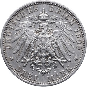 Niemcy, Prusy, Wilhelm II, 3 marki 1909 A, Berlin