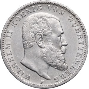 Niemcy, Wirtembergia, Wilhelm II, 3 marki 1910 F, Stuttgart