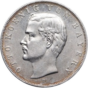 Niemcy, Bawaria, Otto, 3 marki 1912 D, Monachium