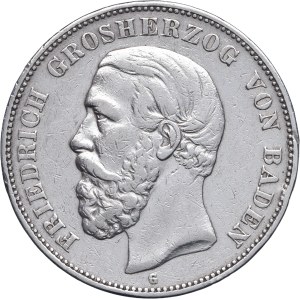 Niemcy, Badenia, Fryderyk I, 5 marek 1875 G, Karlsruhe