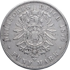 Niemcy, Hesja, Ludwik III, 5 marek 1876 H, Darmstadt