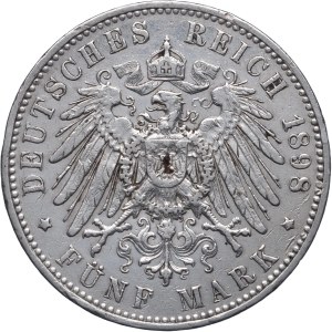 Niemcy, Saksonia, Albert, 5 marek 1898 E, Muldenhütten