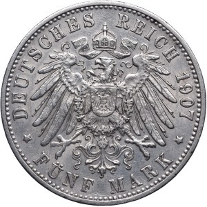 Niemcy, Witembergia, Wilhelm II, 5 marek 1907 F, Stuttgart