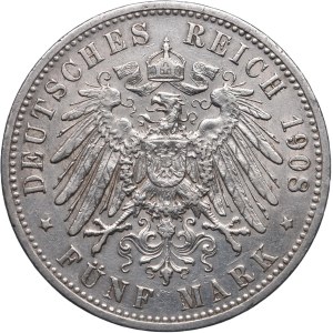 Niemcy, Prusy, Wilhelm II, 5 marek 1908 A, Berlin
