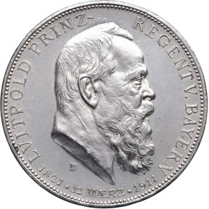 Niemcy, Bawaria, Luitpold, 5 marek 1911 D, Monachium