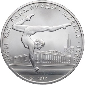 ZSRR, 5 rubli 1980, Igrzyska XXII Olimpiady, Moskwa 1980 - gimnastyczka