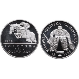 PRL, zestaw 500 złotych 1987 Calgary 1988, Igrzyska XXIV Olimpiady 1988 (2szt.)