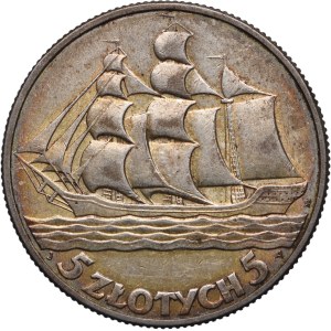 II RP, 5 złotych 1936 Żaglowiec