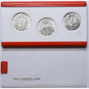PRL, zestaw 100 złotych 1966, Mieszko i Dąbrówka, obiegowa i próby, DESTRUKT (3szt.)