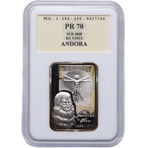 Andora, 10 dolarów 2008 Leonardo da Vinci, Warszawa