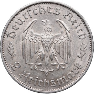 Niemcy, III Rzesza, 2 marki 1934 F, Stuttgart, Friedrich Schiller