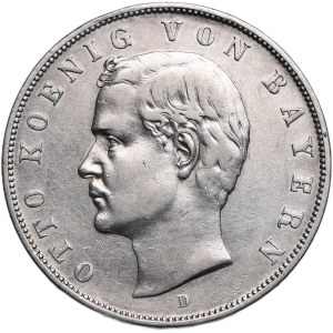 Niemcy, Bawaria, Otto, 3 marki 1909 D, Monachium