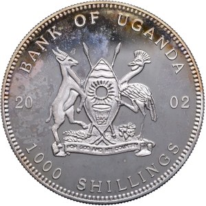 Uganda, 1000 szyling 2002 Jan Paweł II