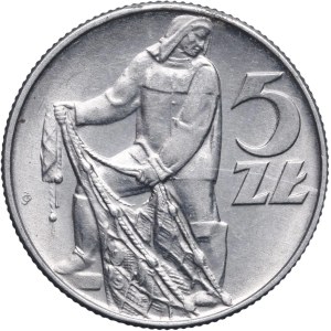 PRL, 5 złotych 1973 Rybak, Warszawa