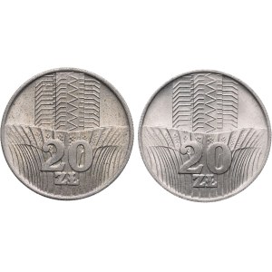 PRL, zestaw 20 złotych 1973 Wieżowiec i kłosy (2szt.)