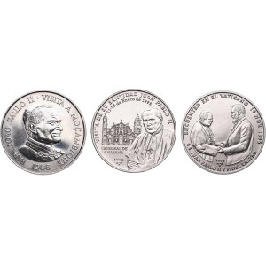 Zestaw Jan Paweł II, Kuba 1 peso 1997-1998, Mozambik 1000 meticais 1988 (3szt.)