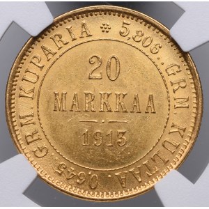 Finlandia/Rosja, Mikołaj II, 20 markkaa 1913 S