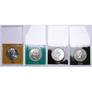 Nowa Zelandia, Elżbieta II zestaw 1 dolar 1980-1986 Ptaki Nowej Zelandii (4szt.)