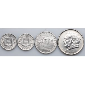 Austria, zestaw 1/2 szylinga 1926, 1 szyling 1926, 2 szylingi 1928 (4szt.)