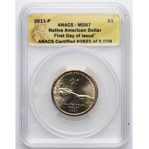USA, 1 dolar 2011, Rdzenni Amerykanie