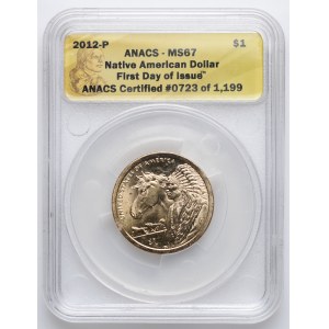 USA, 1 dolar 2012, Rdzenni Amerykanie