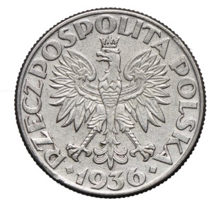 Second Polish Republic, 2 zlote, 1936, Sailing Ship