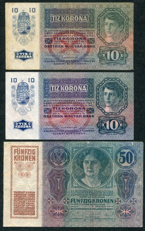 Austria, zestaw banknotów (13 szt.)