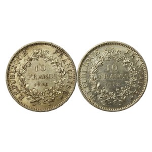 France, Fifth Republic, set of 10 francs 1970-1972. total of 2 pieces. (110)