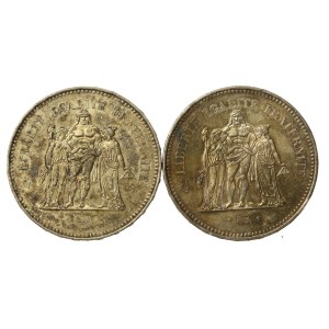 Francja, V Republika, zestaw 50 franków 1977-1979. Razem 2 szt. (112)