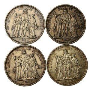 France, Fifth Republic, set of 10 francs 1965-1970. total of 4 pieces. (114)