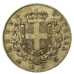 Italia, Vittorio Emanuele II, 5 lire 1874, Milano (181)