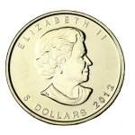 Canada, Elizabeth II, $5 2012 - Maple leaf, 1 oz. Ag 999 (257)