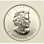 Canada, Elizabeth II, $5 2012 - Maple leaf, 1 oz. Ag 999 (261)
