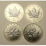 Canada, Elizabeth II, $5 2012 set - Maple leaf, 1 oz. Ag 999. total of 4 pieces. (272)