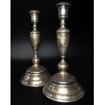 Pair of silver candlesticks, Vienna 19th century.