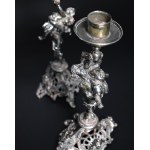 Pair of silver candlesticks, Germany 19th century.