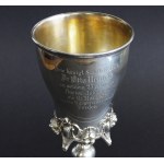 Silver commemorative goblet by "Sy & Wagner," Berlin, 1878.