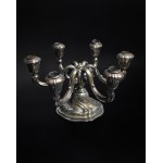 Six-branched silver candlestick, Germany 19th century.