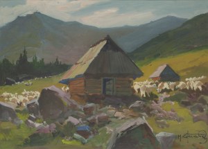 Michał Stańko (1901 Sosnowiec - 1969 Zakopane), Owce na hali