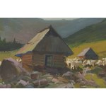 Michał Stańko (1901 Sosnowiec - 1969 Zakopane), Sheep in the Hall