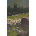Michał Stańko (1901 Sosnowiec - 1969 Zakopane), Sheep in the Hall