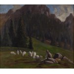 Zefiryn Ćwikliński (1871 Lwów - 1930 Zakopane), Na hali w Tatrach, 1924