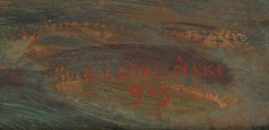 Zefiryn Ćwikliński (1871 Lwów - 1930 Zakopane), Juhas z owcami, 1923